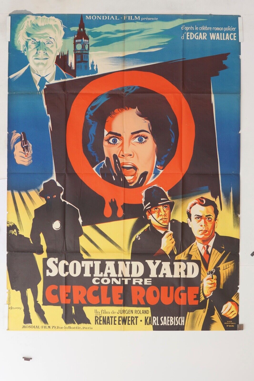 SCOTLAND CONTRE CERCLE ROUGE MOVIE POSTER ORIGINAL 120x160 RENATE EWERT