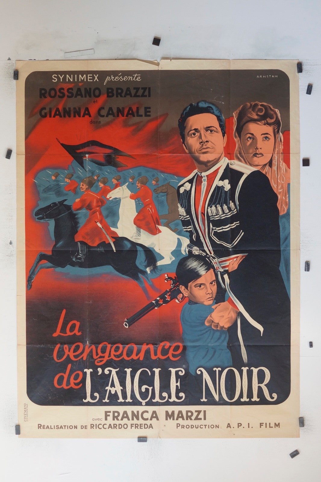 LA VENGEANCE DE L’AIGLE NOIR  ROSSANO BRAZZI MOVIE POSTER ORIGINAL (120x160)