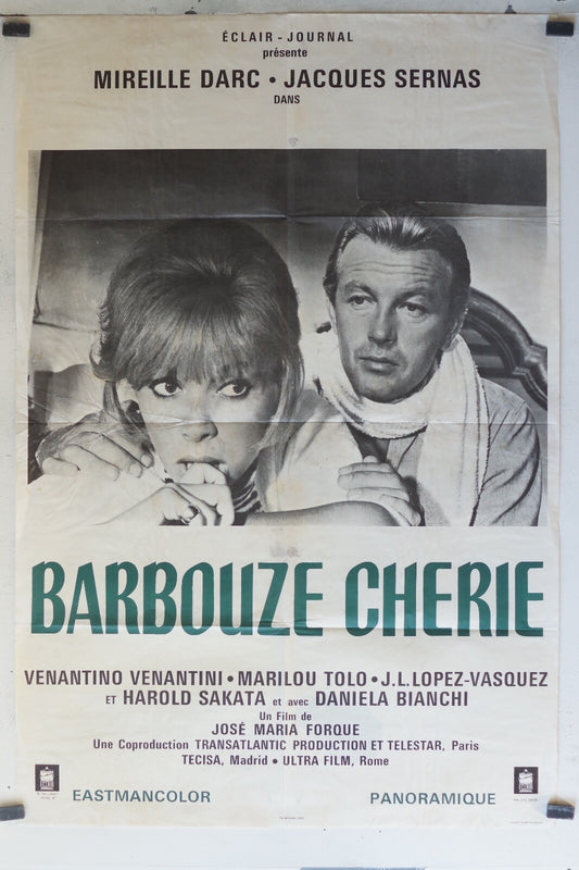 BARBOUZE CHERIE movie poster ORIGINAL (80x120) Jacques Sernas , Mireille Darc