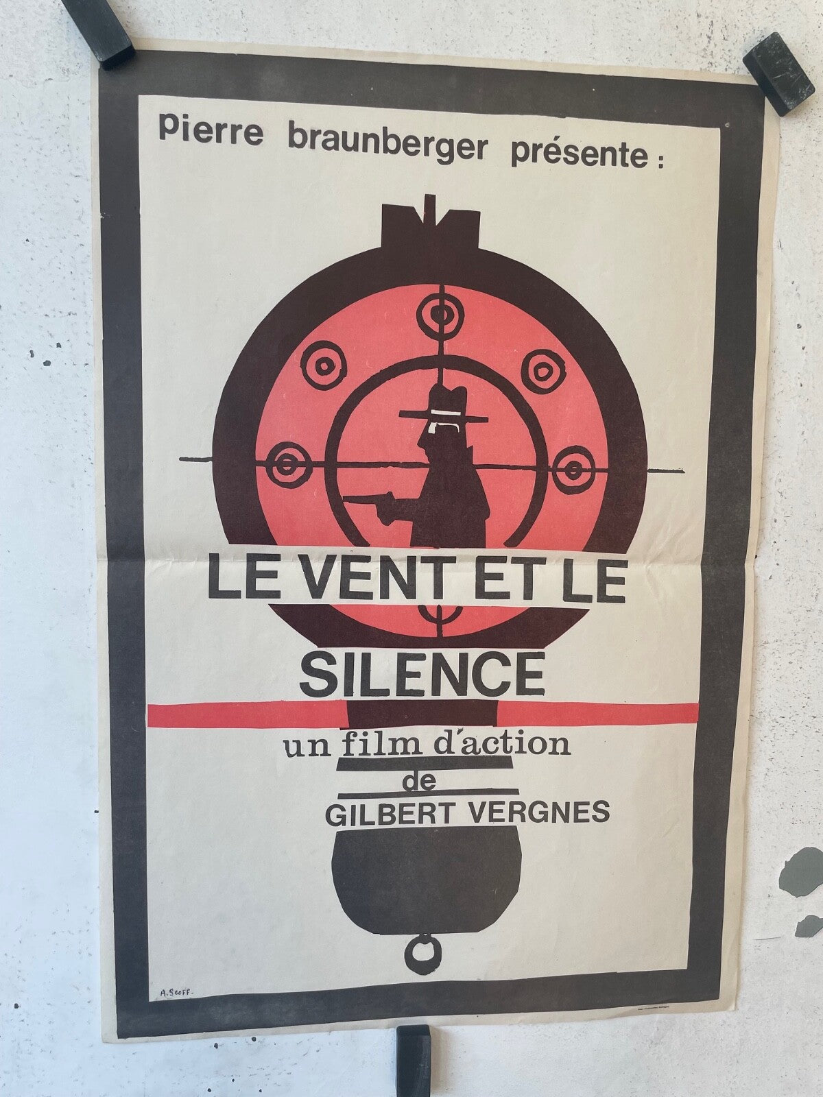 LE VENT ET LE SILENCE POSTER ORIGINAL (40X60) GILBERT VERGNES