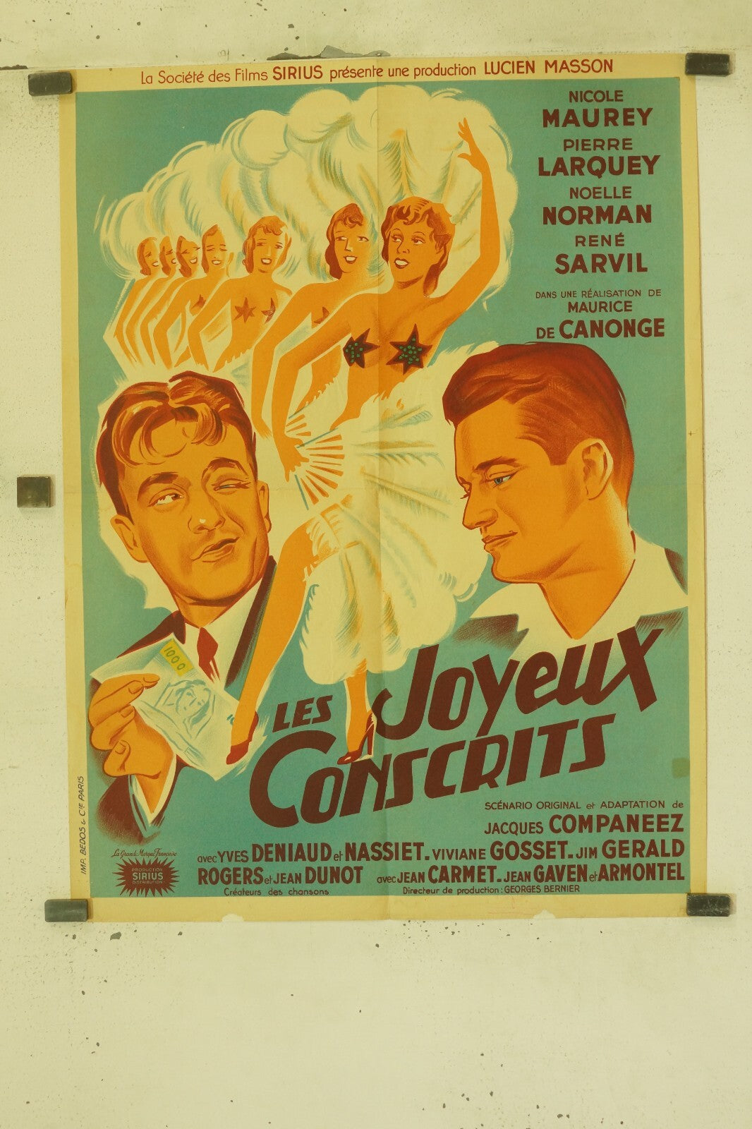 LES JOYEUX CONSCRITS MOVIE POSTER ORIGINAL (60X80) NICOLE MAUREY – PIERRE LARQUE
