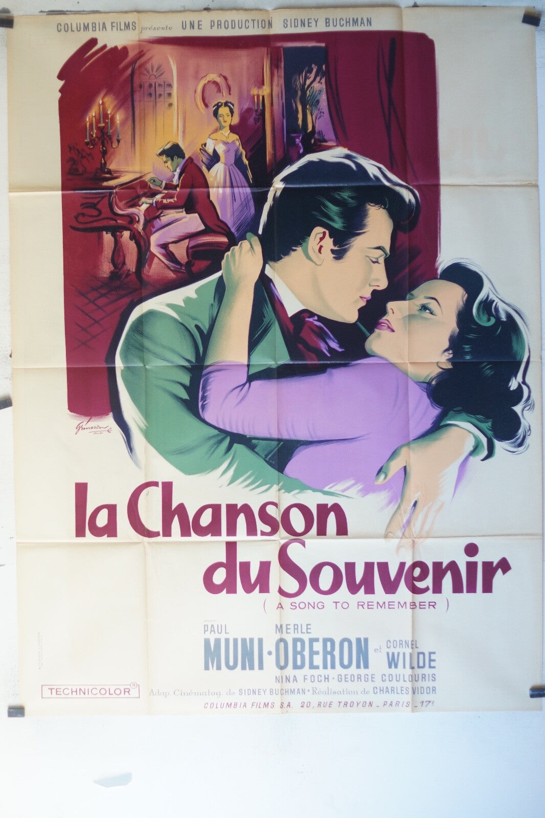 CHANSON DU SOUVENIR movie poster ORIGINAL 120x160 Paul Muni , Cornel Wilde