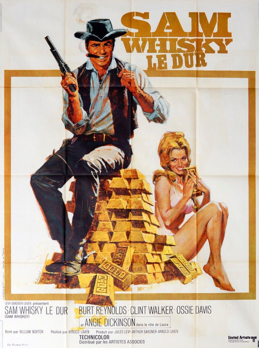 SAM WHISKY LE DUR MOVIE POSTER ORIGINAL 120x160 BURT REYNOLDS