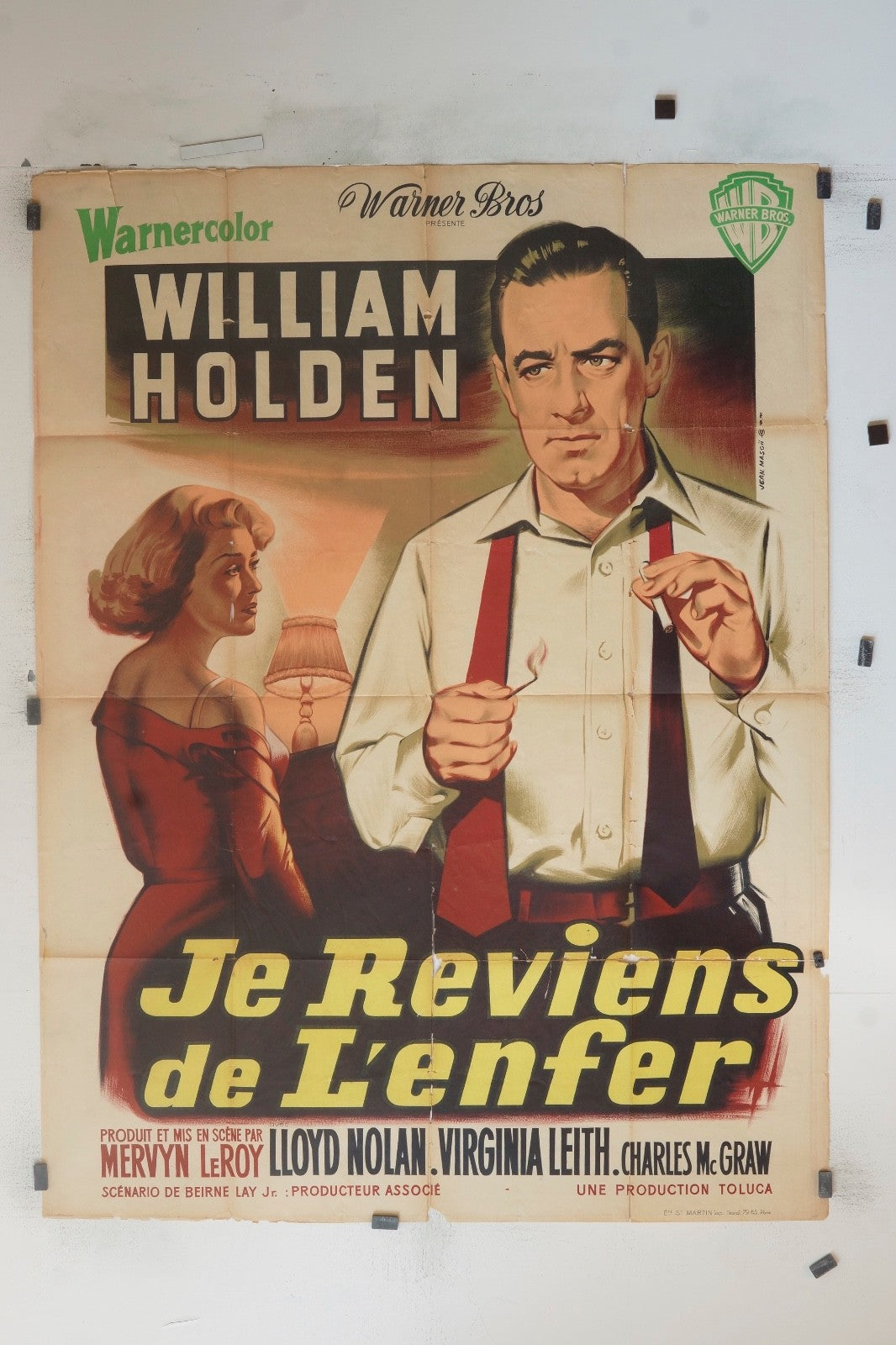 JE REVIENS DE L’ENFER  WILLIAM HOLDEN MOVIE POSTER ORIGINAL (120x160)