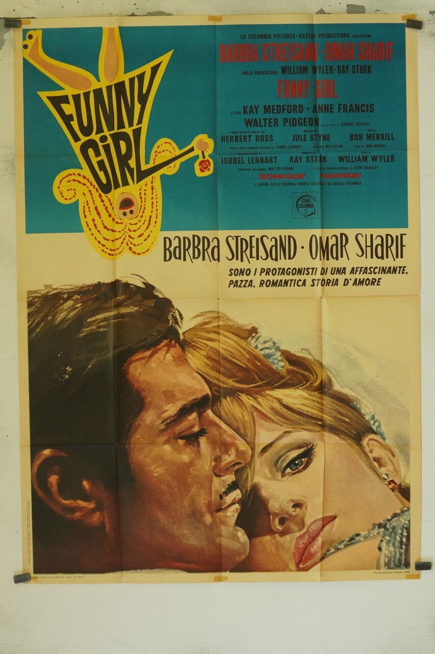 FUNNY GIRL POSTER ORIGINAL 120x160 BARBARA STREISAND, OMAR SHARIF