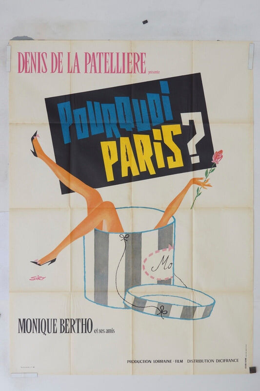 POURQUOI PARIS ? POSTER ORIGINAL 120x160 FRED BEIR