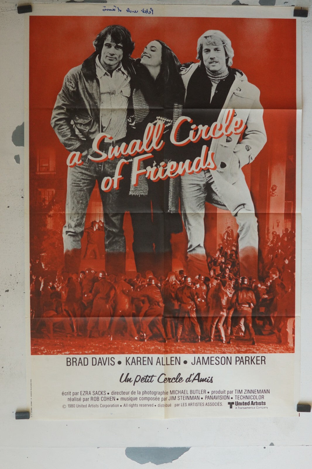 A SMALL CIRCLE OF FRIENDS ORIGINAL MOVIE POSTER 120X160 BRAD DAVIS