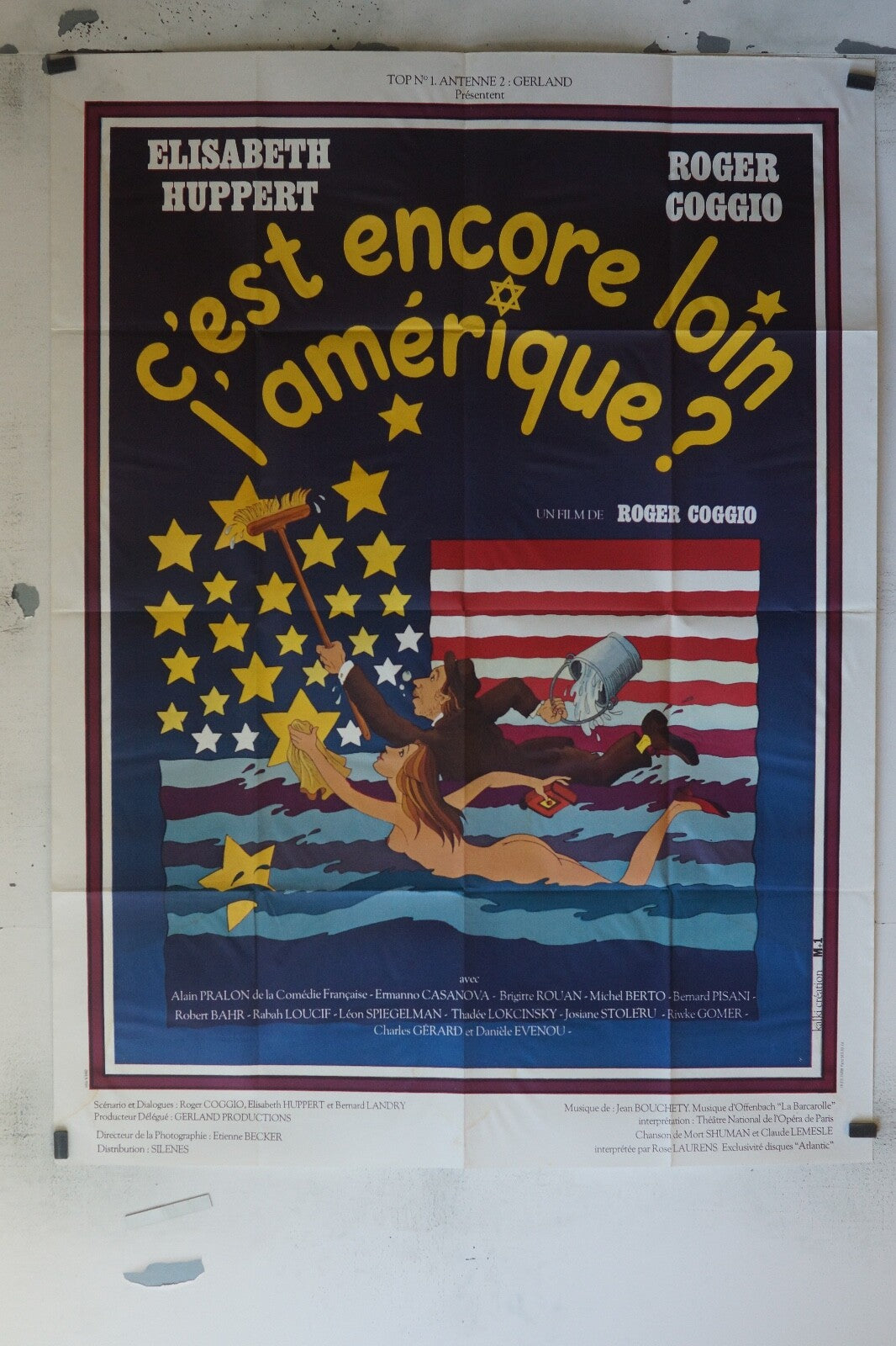 C’EST ENCORE LOIN L’AMÉRIQUE ? MOVIE POSTER ORIGINAL 120x160 ELIZABETH HUPPERT
