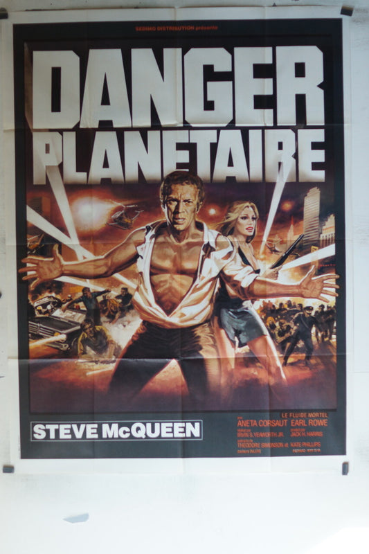 DANGER PLANETAIRE MOVIE POSTER ORIGINAL (120x160), STEVE MC QUEEN