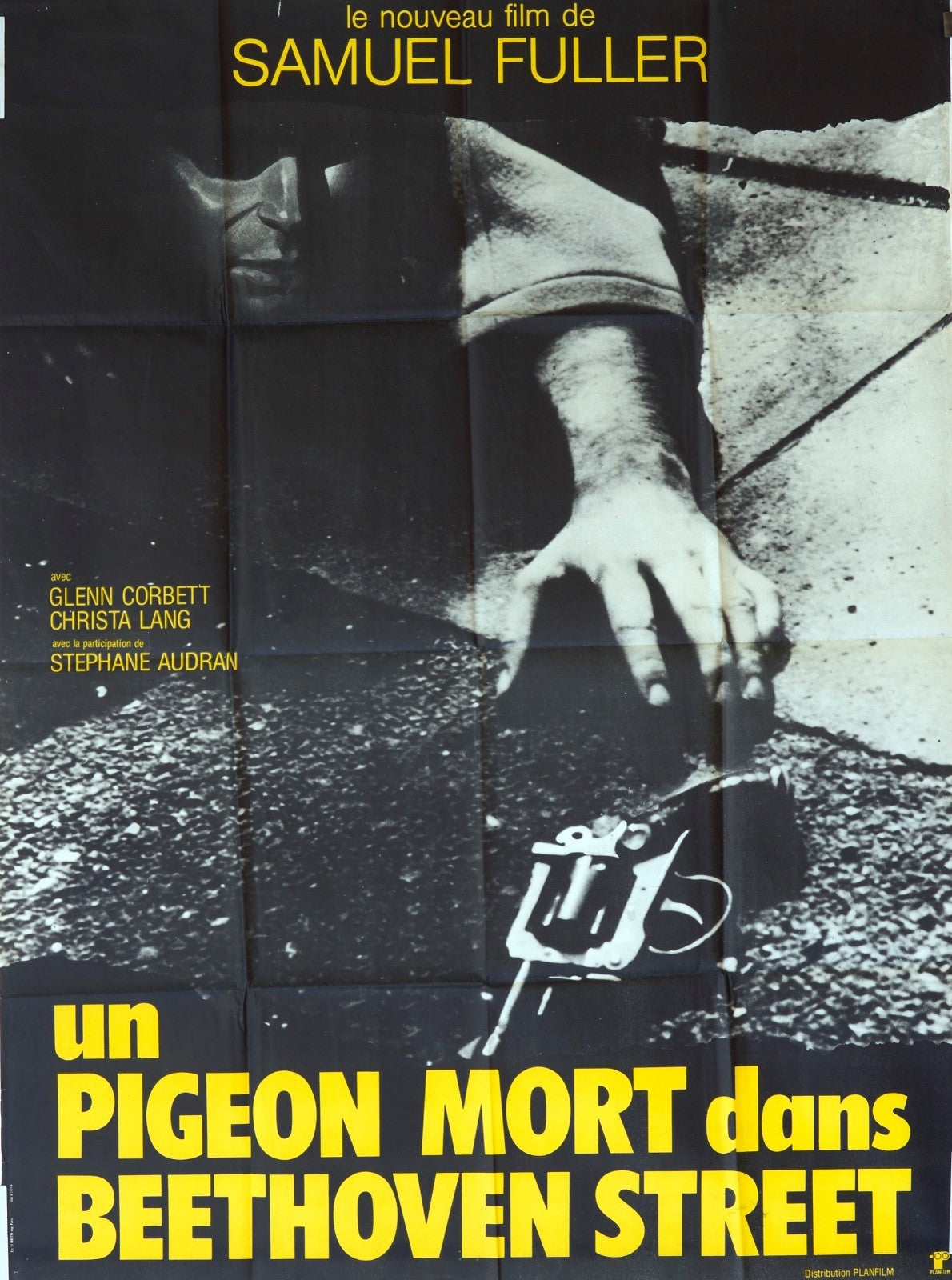 UN PIGEON MORT DANS BEETHOVEN STREET SAMUEL FULLER movie poster ORIGINAL 120x16
