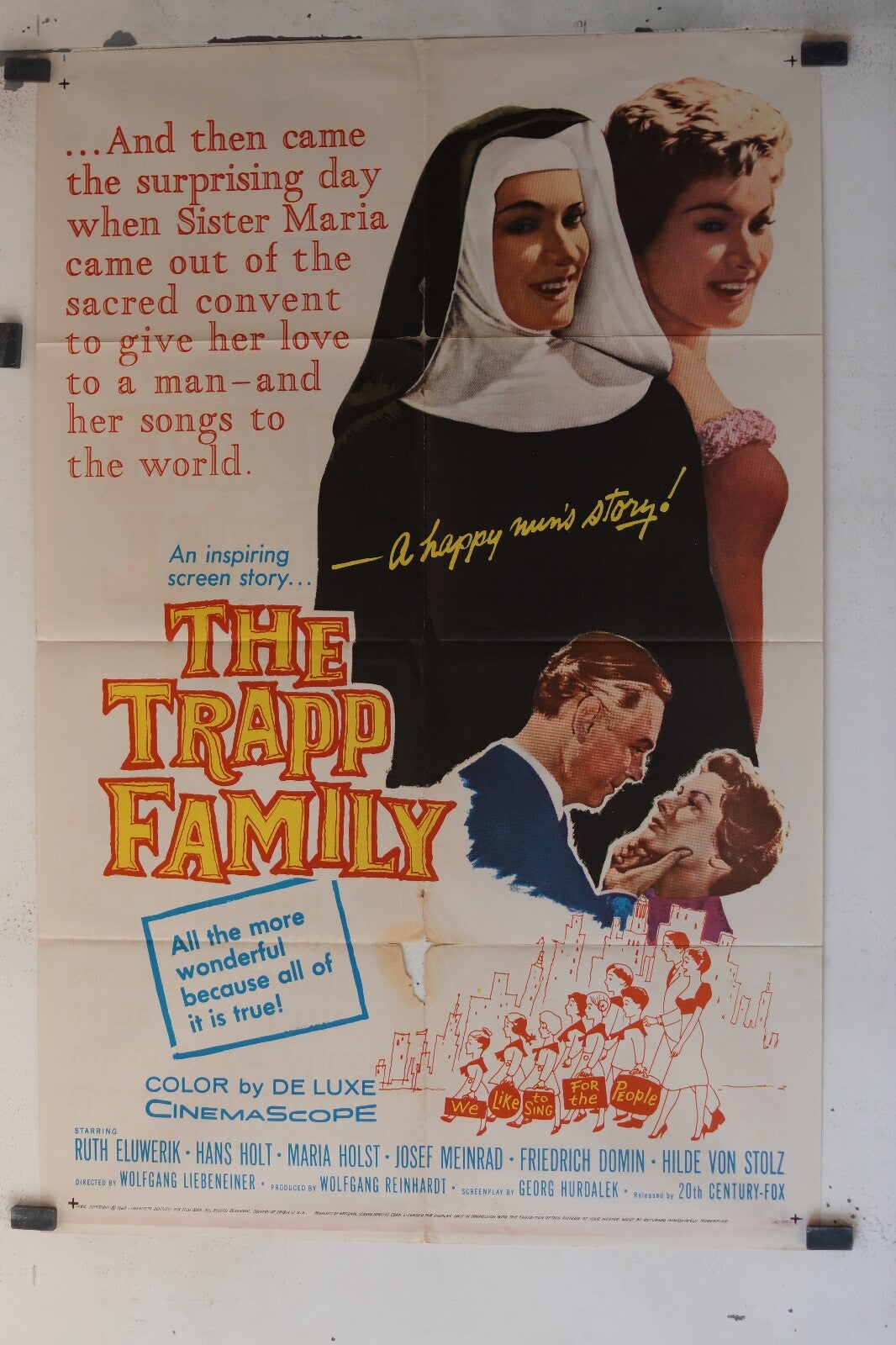THE TRAPP FAMILY (1956) ORIGINAL MOVIE POSTER RUTH ELUWERIK 70x100