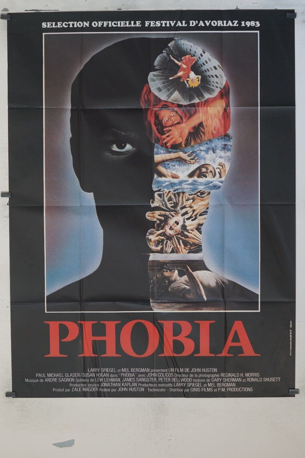 PHOBIA MOVIE POSTER ORIGINAL (120x160) , John Huston, Paul Michael Glaser