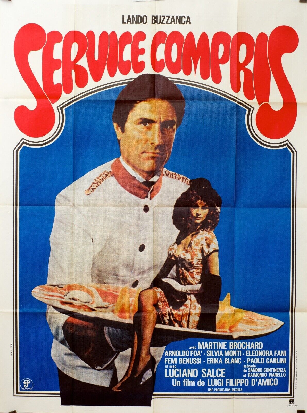 SERVICE COMPRIS MOVIE POSTER ORIGINAL 120x160 MARTINE BROCHARD