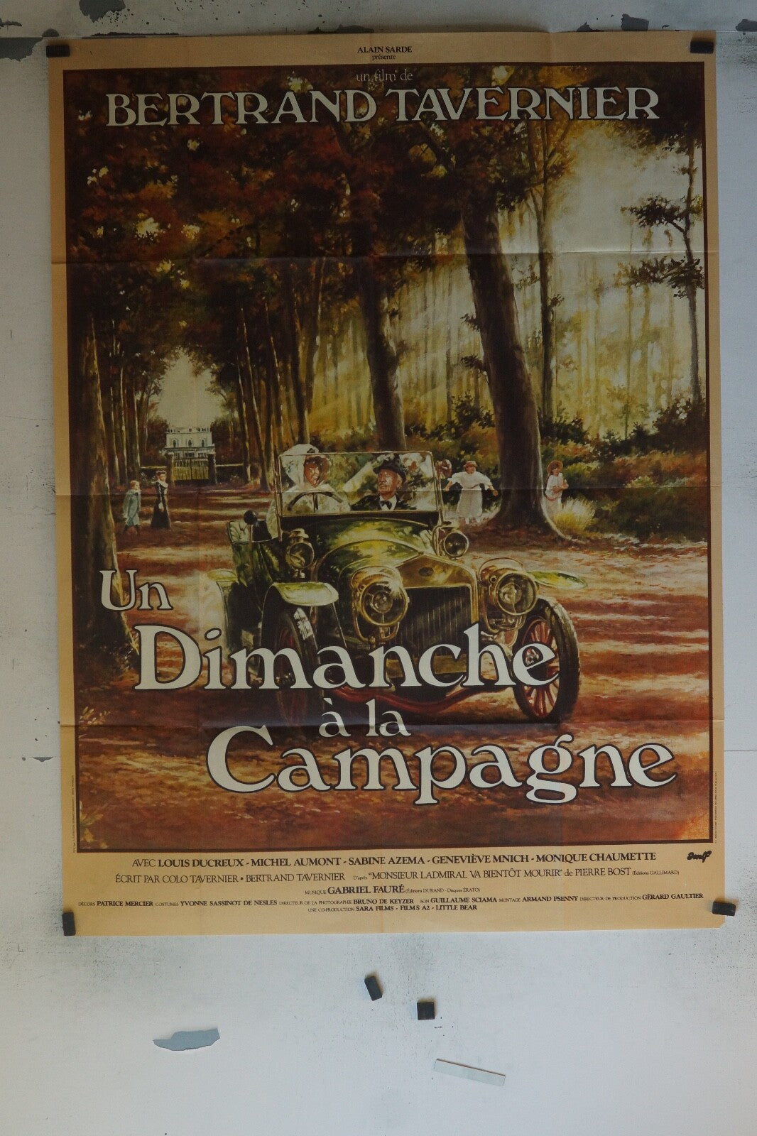 UN DIMANCHE A LA CAMPAGNE MOVIE POSTER ORIGINAL 120x160 BERTRAND TAVERNIER