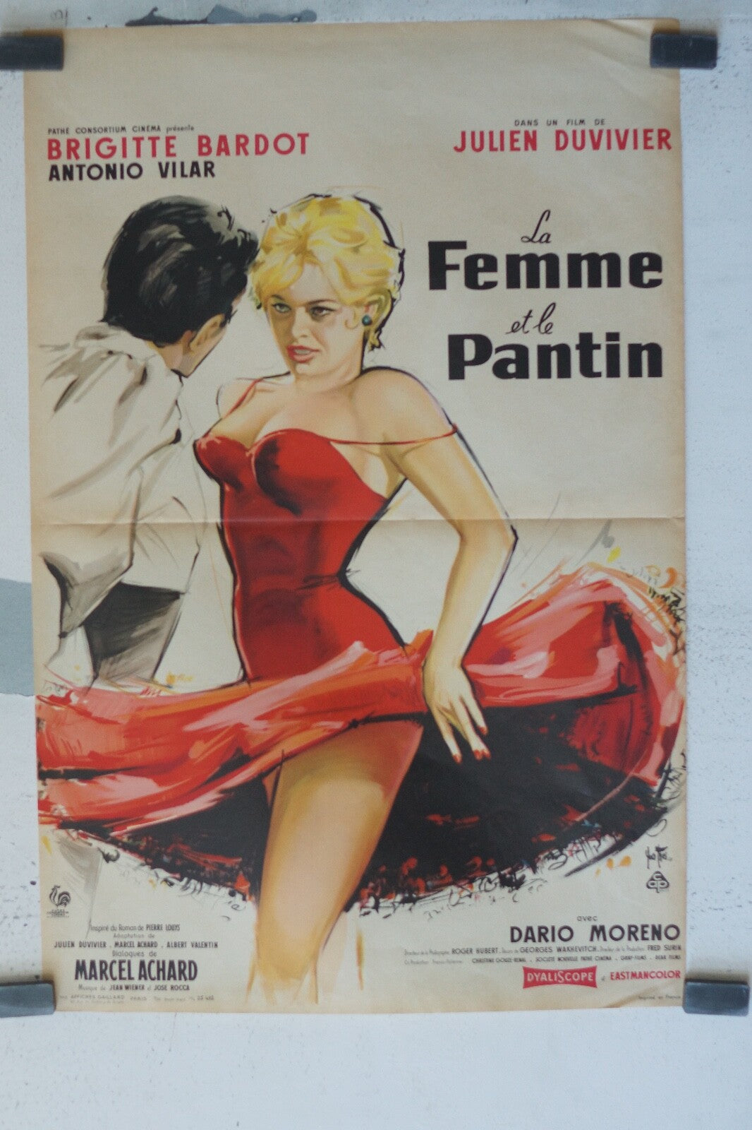 LA FEMME ET LA PANTIN 60X80 BRIGITTE BARDOT MOVIE POSTER ORIGINAL (60X80)