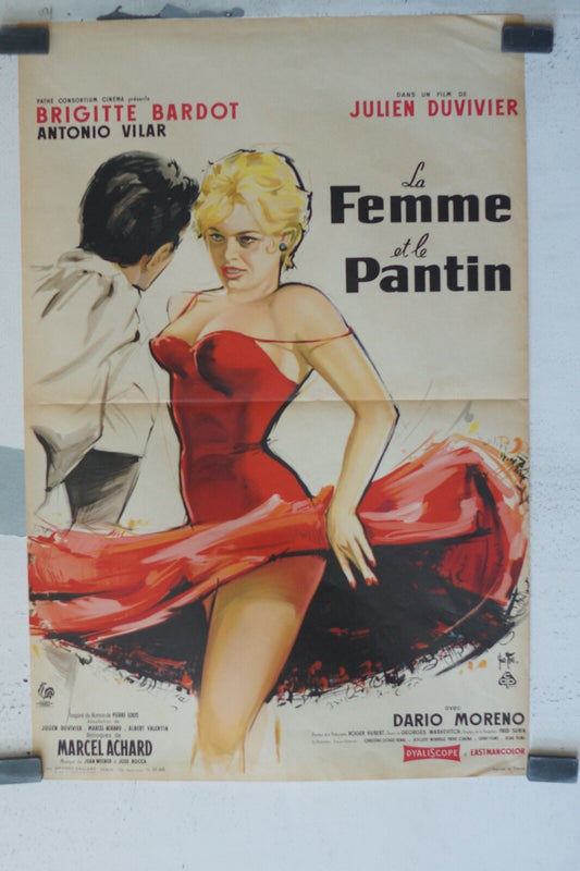 LA FEMME ET LA PANTIN 60X80 BRIGITTE BARDOT MOVIE POSTER ORIGINAL (60X80)