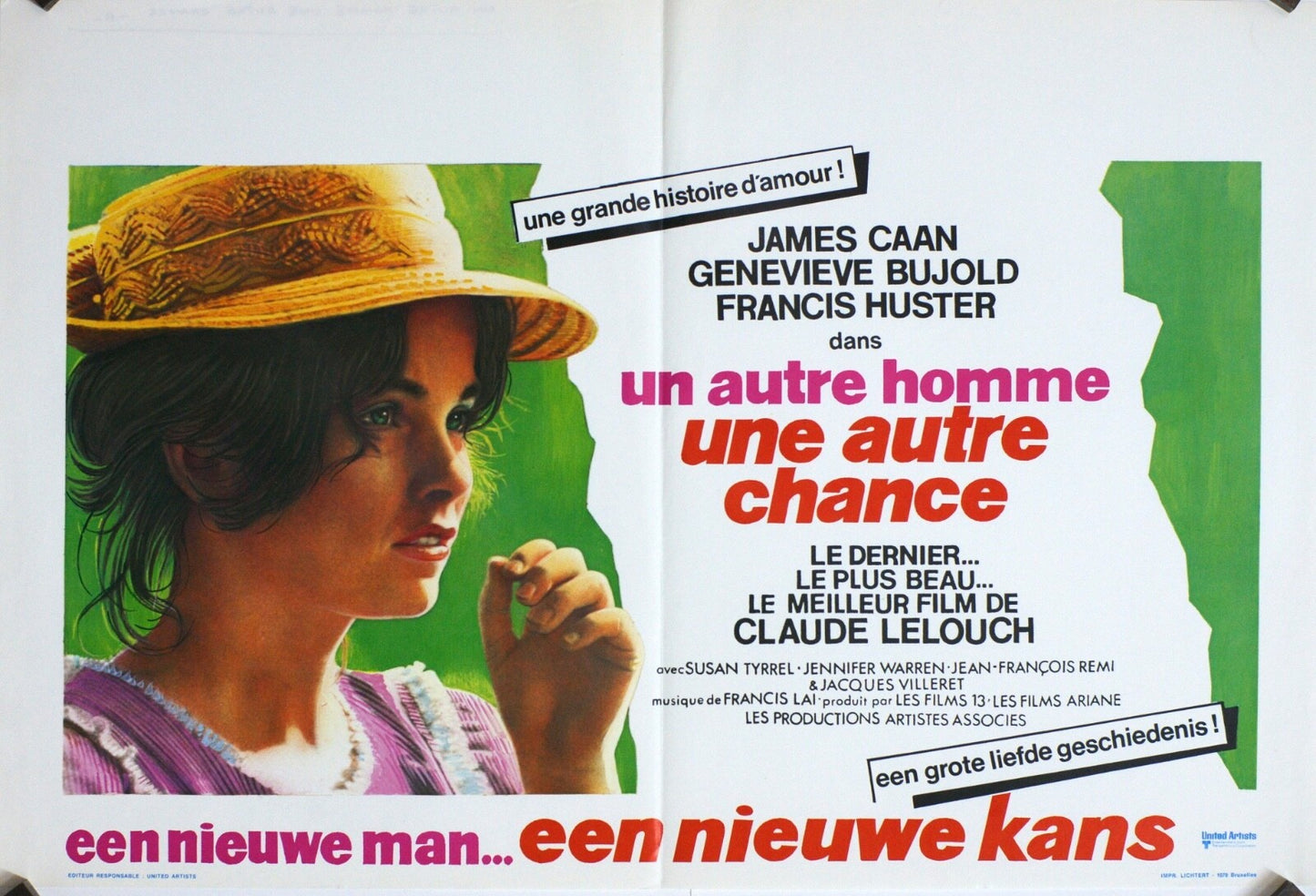 UN AUTRE HOMME UNE AUTRE CHANCE Original Poster (French Version) 