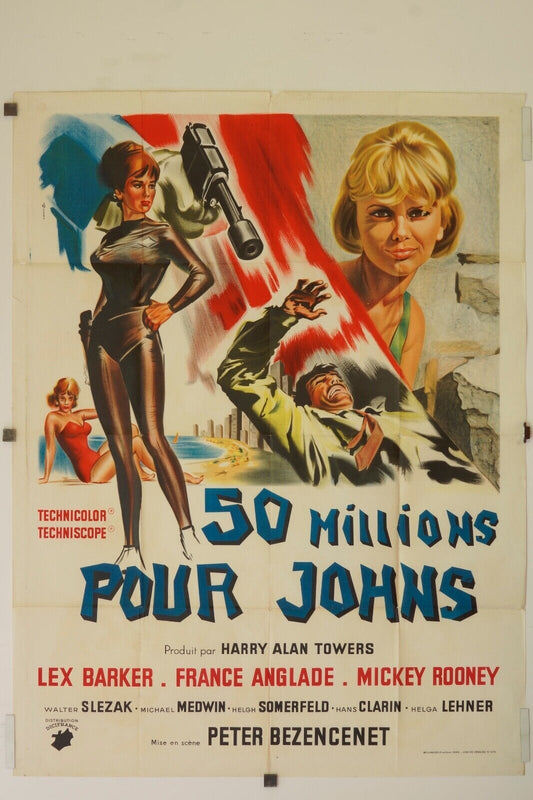 50 MILLIONS POUR JOHNS ORIGINAL MOVIE POSTER 120x160 LEX BARKER