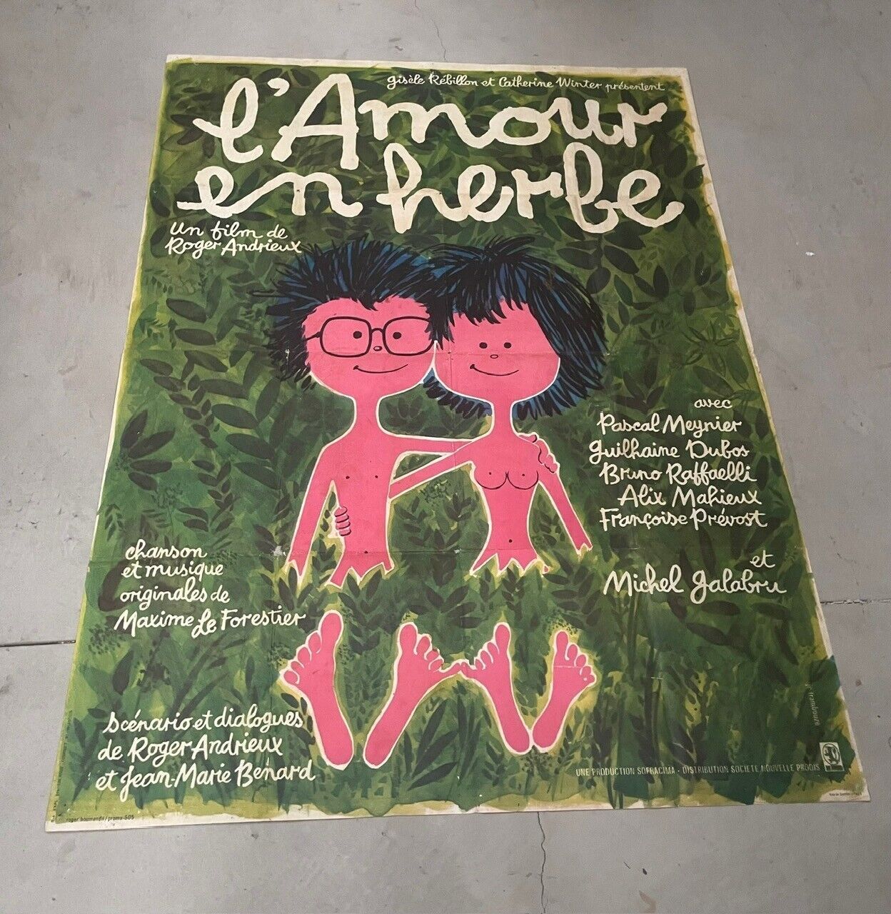 L'AMOUR EN HERBE, PASCAL MEYNIER,  POSTER ORIGINAL  SUR KRAFT (120X160)