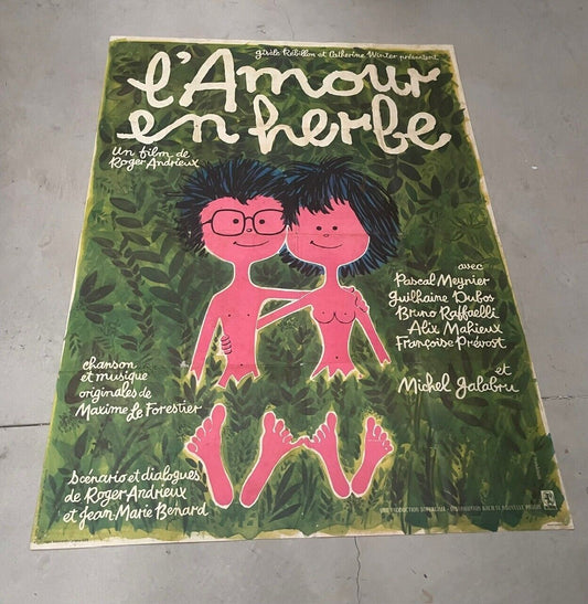 L'AMOUR EN HERBE, PASCAL MEYNIER,  POSTER ORIGINAL  SUR KRAFT (120X160)