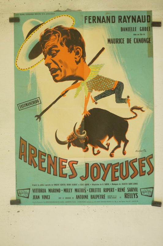 ARÈNES JOYEUSES MOVIE POSTER ORIGINAL (60X80) FERNAND RAYNAUD – DANIELLE GODET