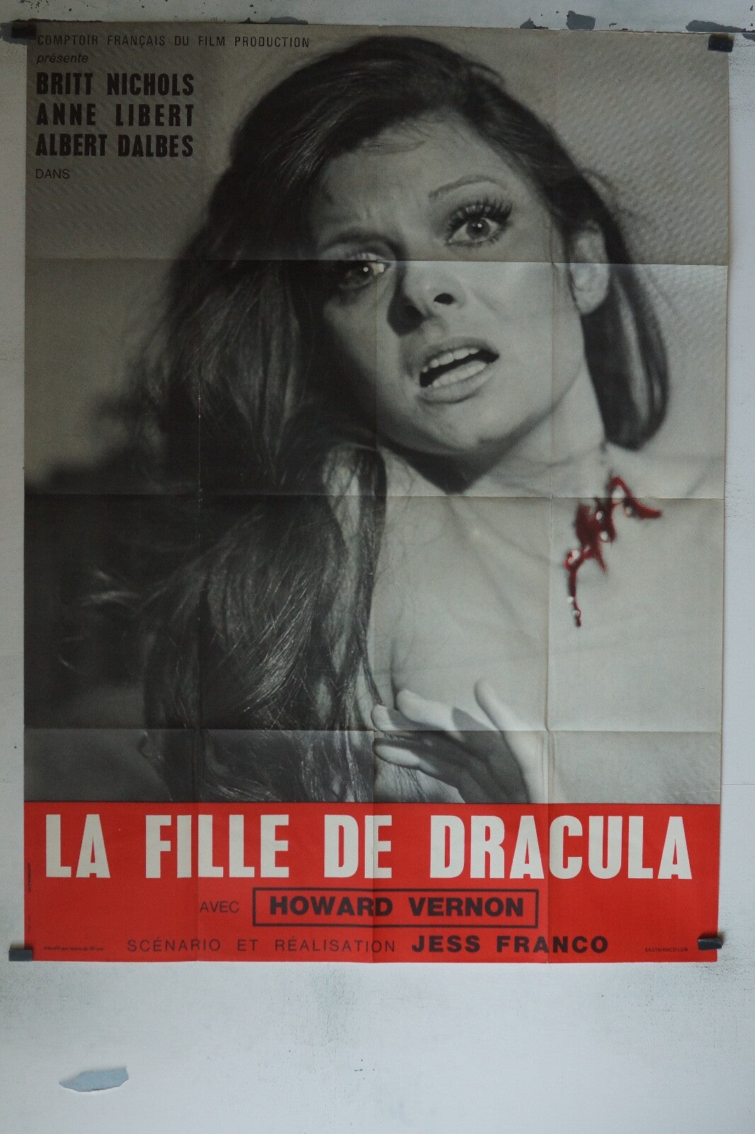 LA FILLE DE DRACULA MOVIE POSTER ORIGINAL 120x160 HOWARD VERNON