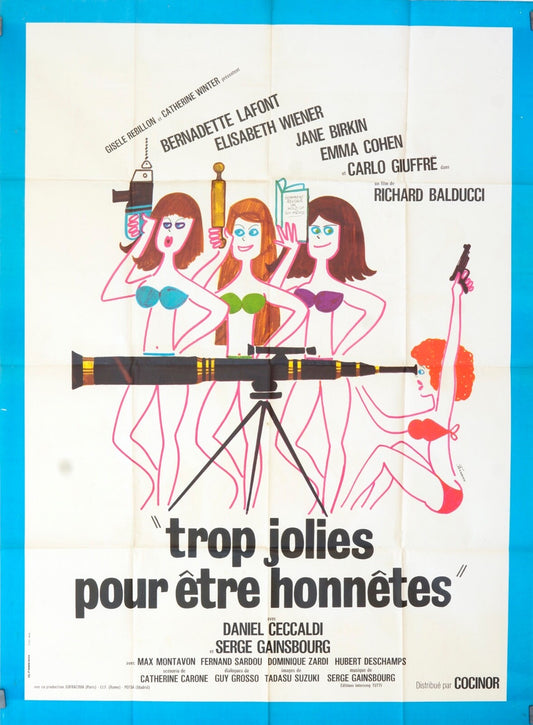 TROP JOLIES POUR ÊTRE HONNÊTES MOVIE POSTER ORIGINAL 120x160  BERNADETTE LAFONT
