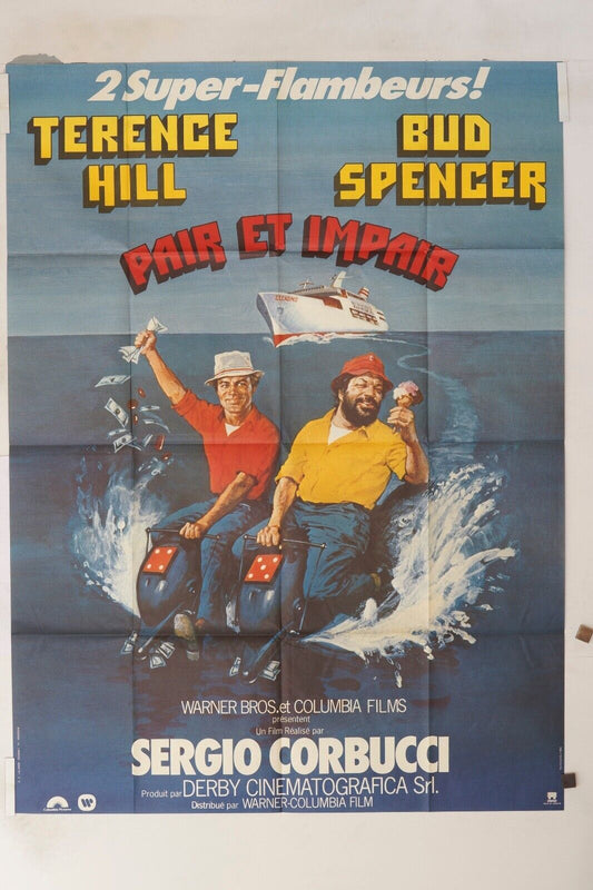 PAIR ET IMPAIR ORIGINAL MOVIE POSTER 120x160 BUD SPENCER