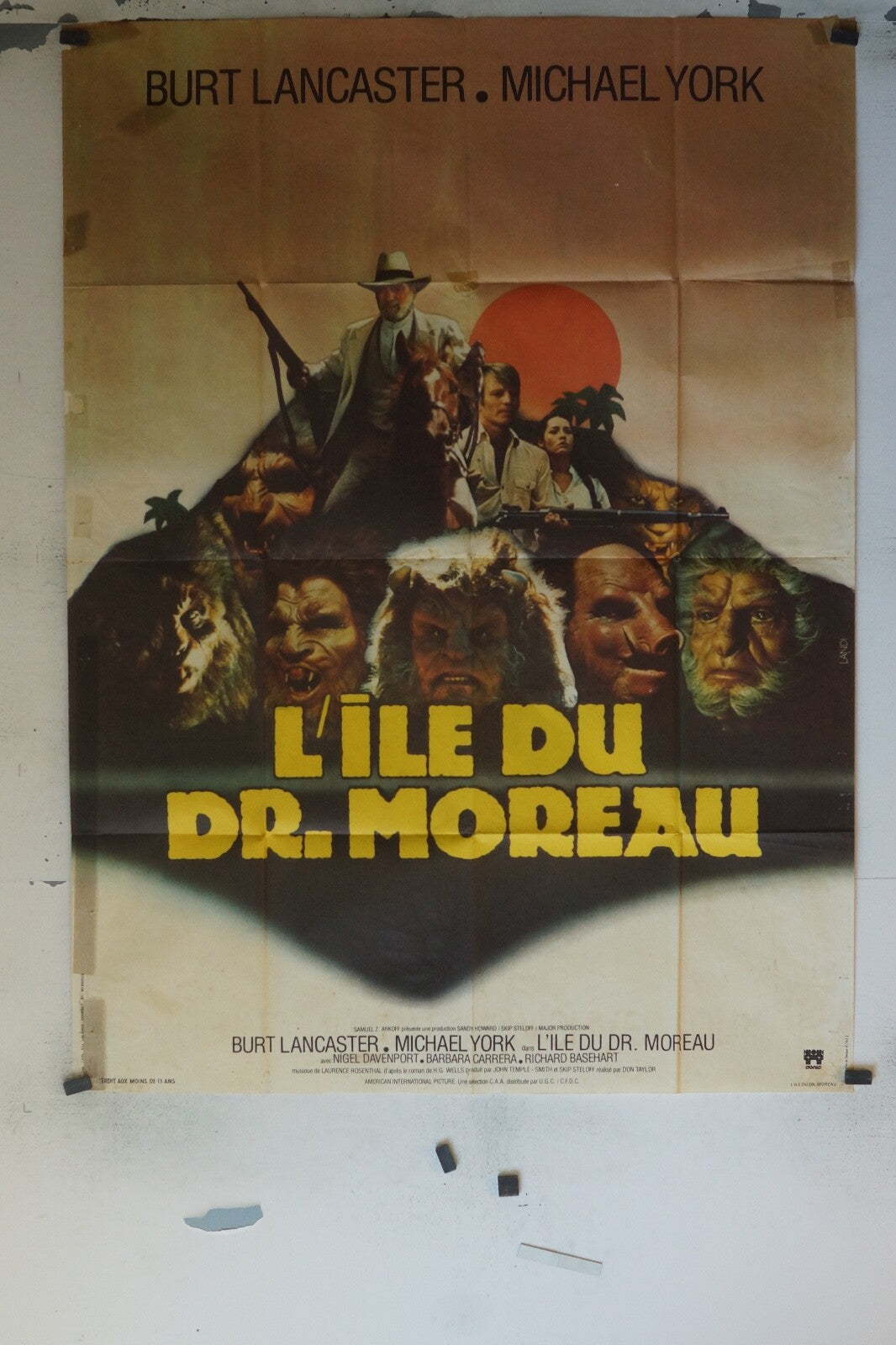 L’ÎLE DU DOCTEUR MOREAU MOVIE POSTER ORIGINAL 120x160 BURT LANCASTER