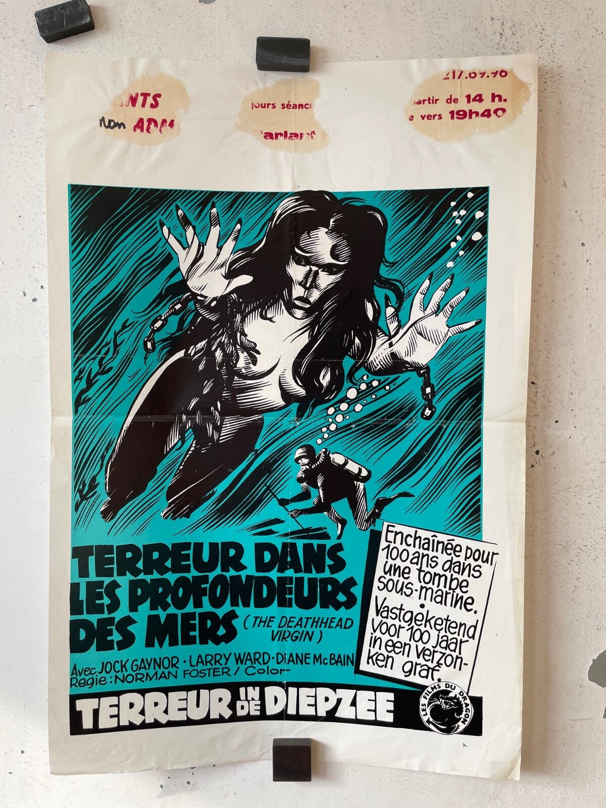 TERREUR DANS LES PROFONDEURS DES MERS, BELGIUM MOVIE POSTER 35X55