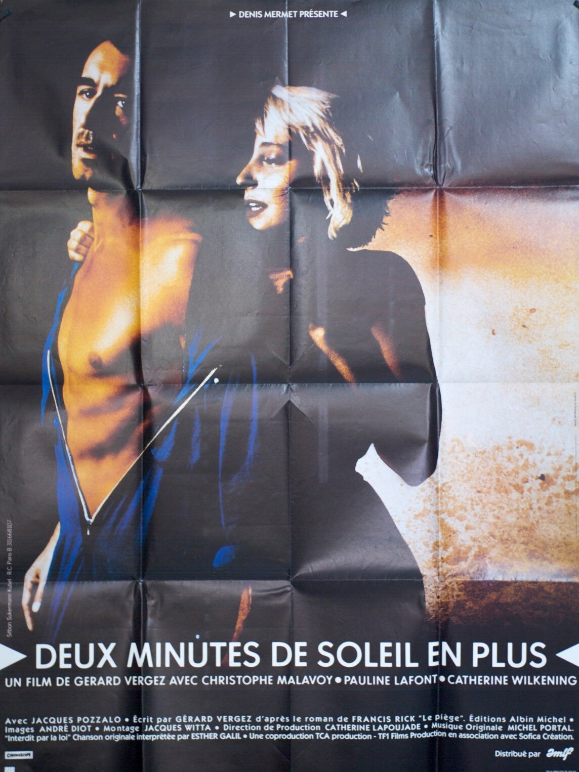 DEUX MINUTES DE SOLEIL EN PLUS POSTER ORIGINAL 120x160 CHRISTOPHE MALAVOY
