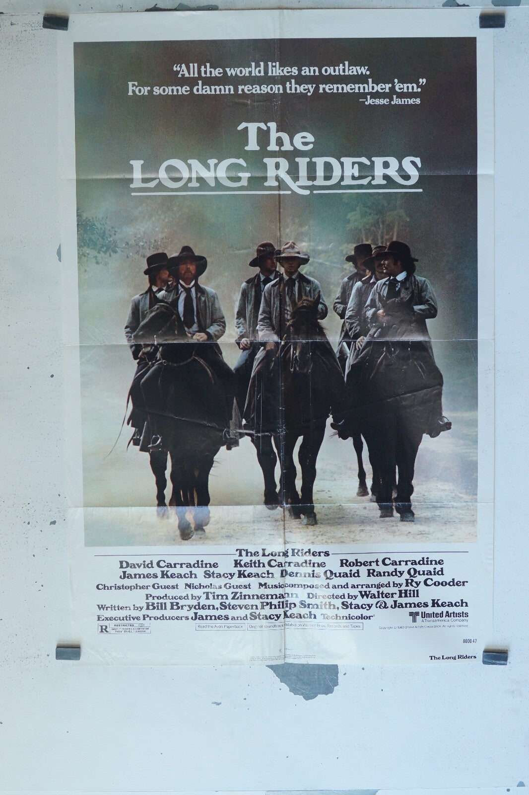 THE LONG RIDERS 70x100 ORIGINAL MOVIE POSTER DAVID CARRADINE – KEITH CARRADINE