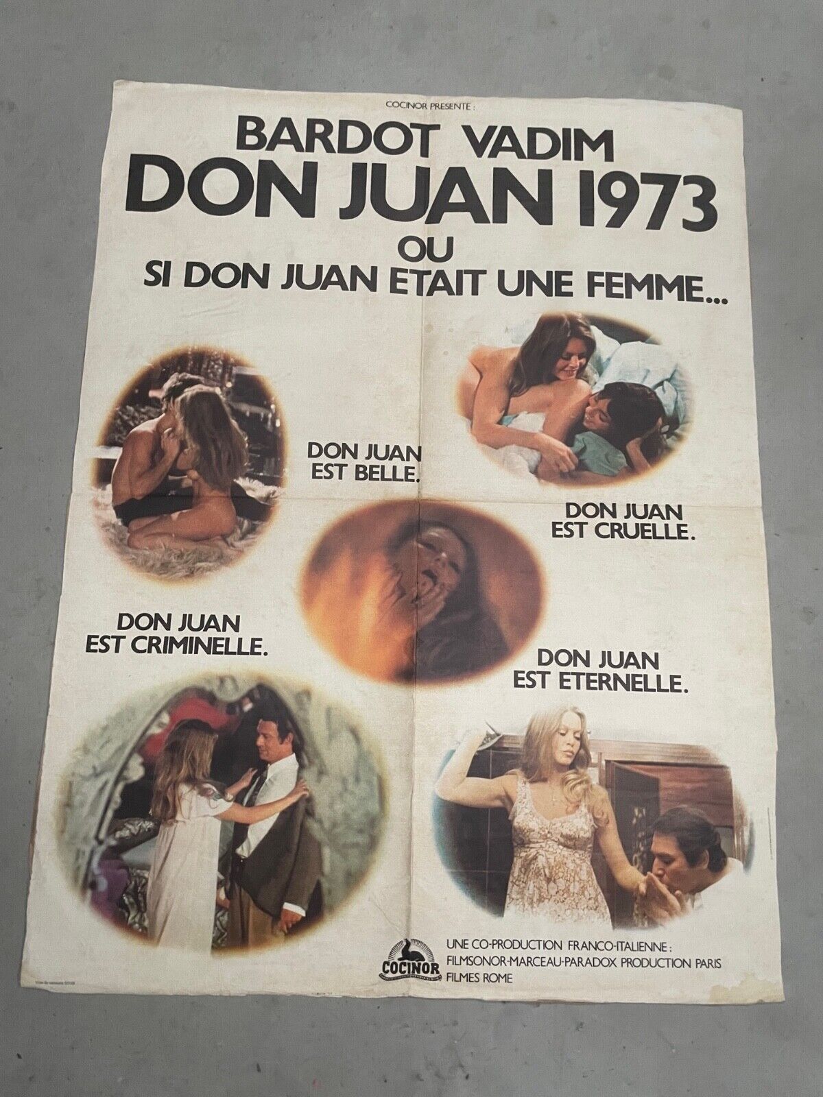 DON JUAN 1973 POSTER ORIGINAL (60X80) BARDOT VADIM
