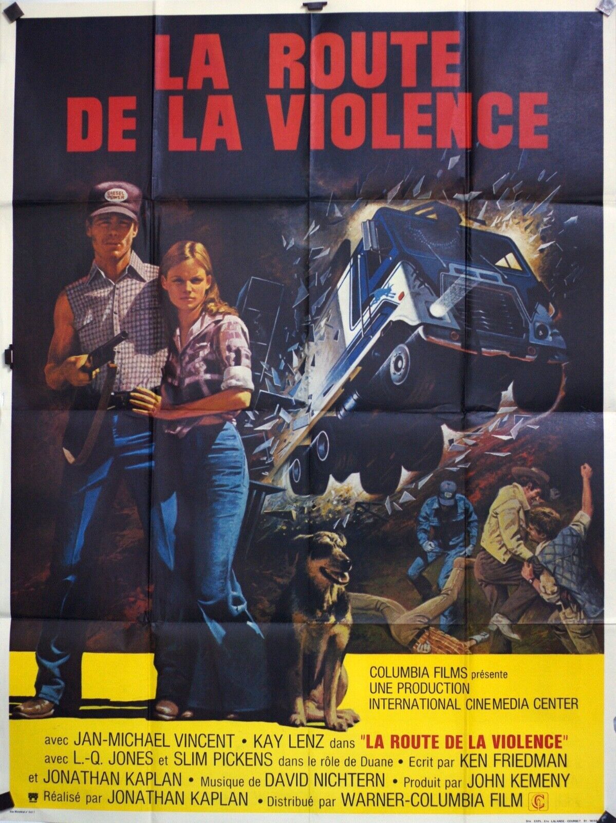 LA ROUTE DE LA VIOLENCE MOVIE POSTER ORIGINAL 120x160 JAN-MICHAEL VINCENT