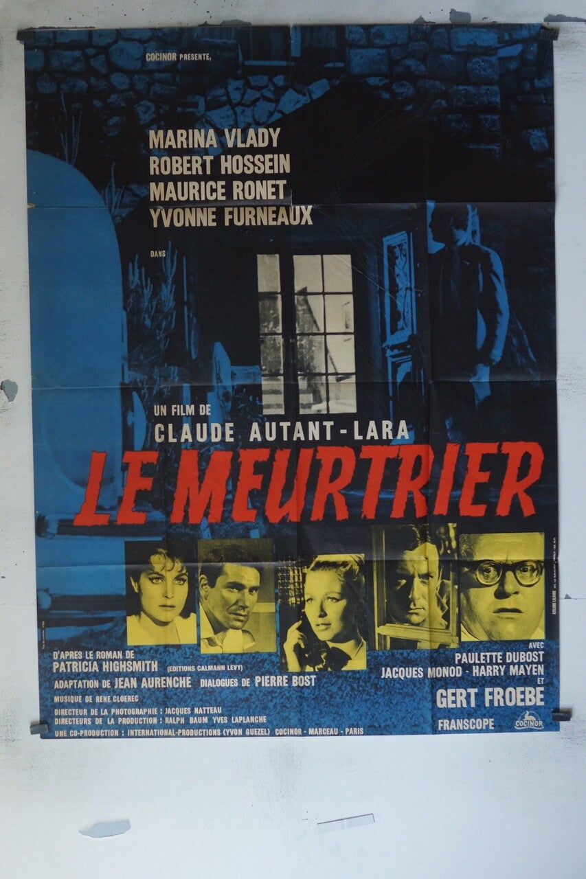 LE MEURTRIER MOVIE POSTER ORIGINAL 120x160 MARINA VLADY – ROBERT HOSSEIN