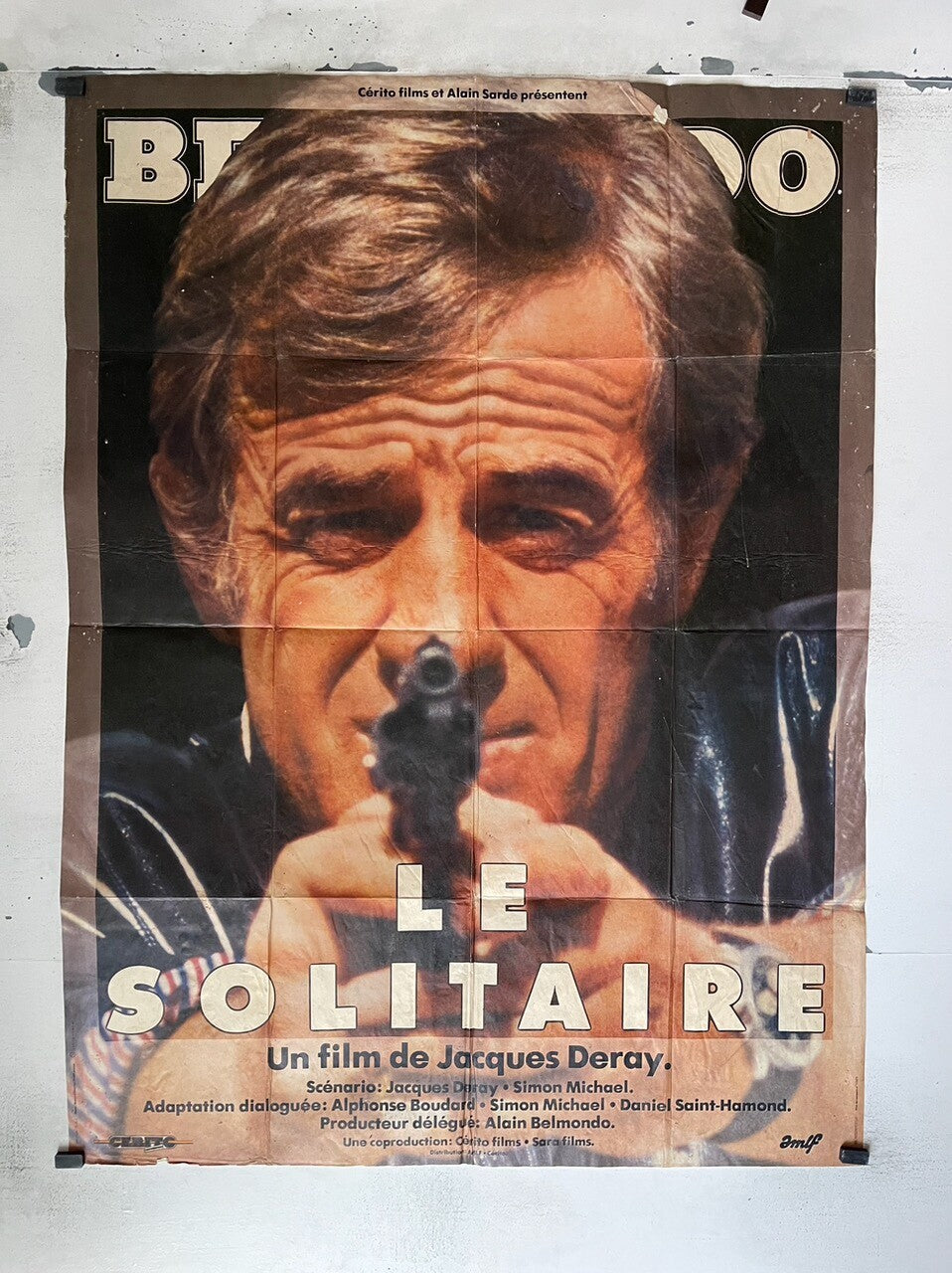 LE SOLITAIRE MOVIE POSTER ORIGINAL 120x160 JEAN-PAUL BELMONDO