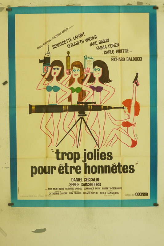 TROP JOLIES POUR ÊTRE HONNETES 120X160 ORIGINAL POSTER BERNADETTE LAFONT