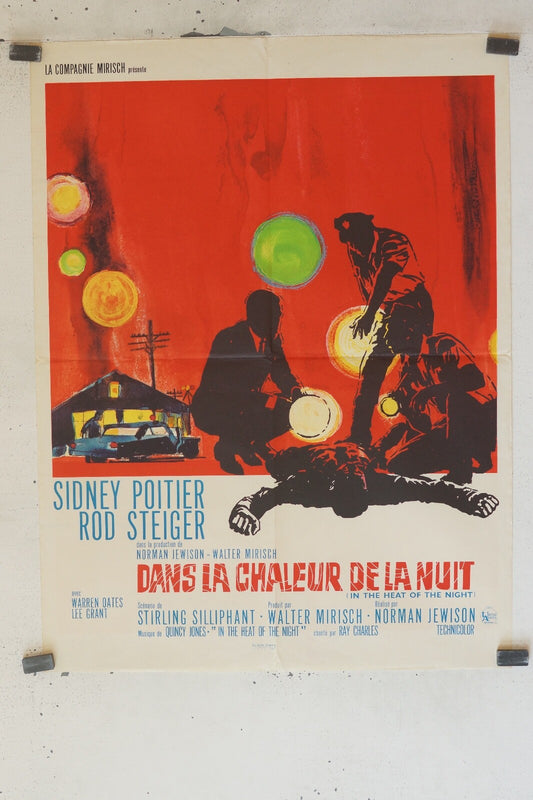 DANS LA CHALEUR DE LA NUIT POSTER ORIGINAL (60X80) SIDNEY POITIER, ROD STEIGER