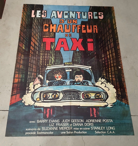 LES AVENTURES D’UN CHAUFFEUR DE TAXI MOVIE POSTER ORIGINAL 120x160 BARRY EVANS