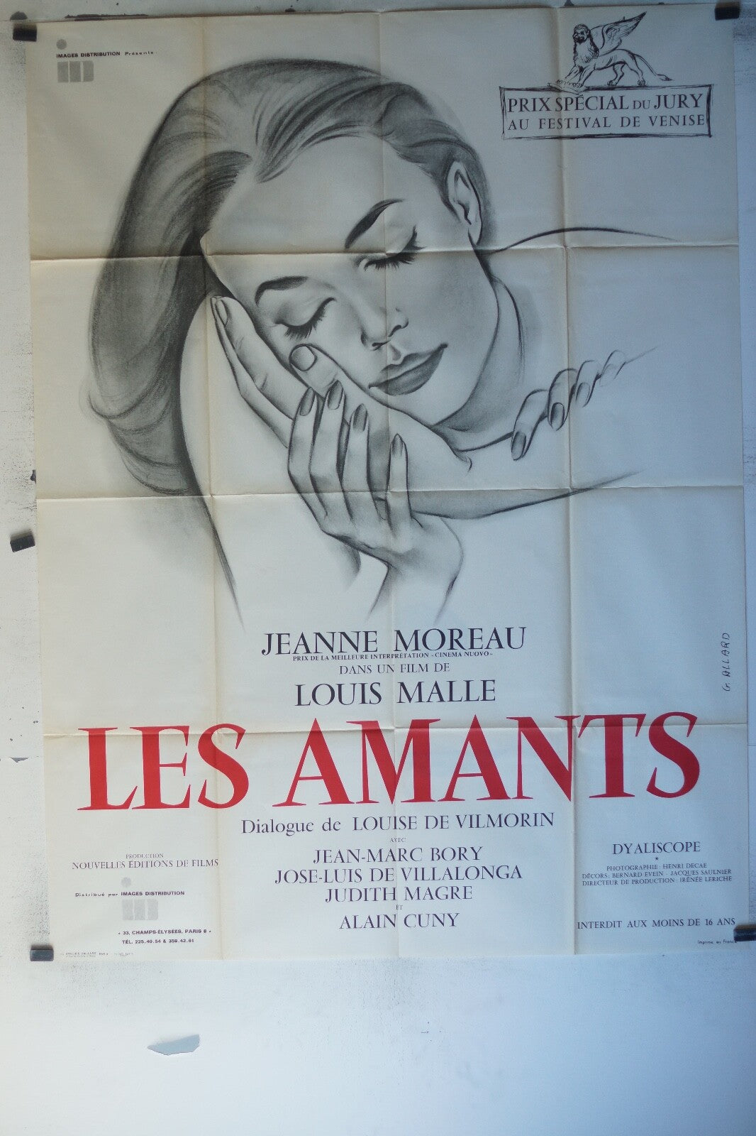 AMANTS (LES) movie poster ORIGINAL 120x160 Jeanne Moreau, Gaston Modot
