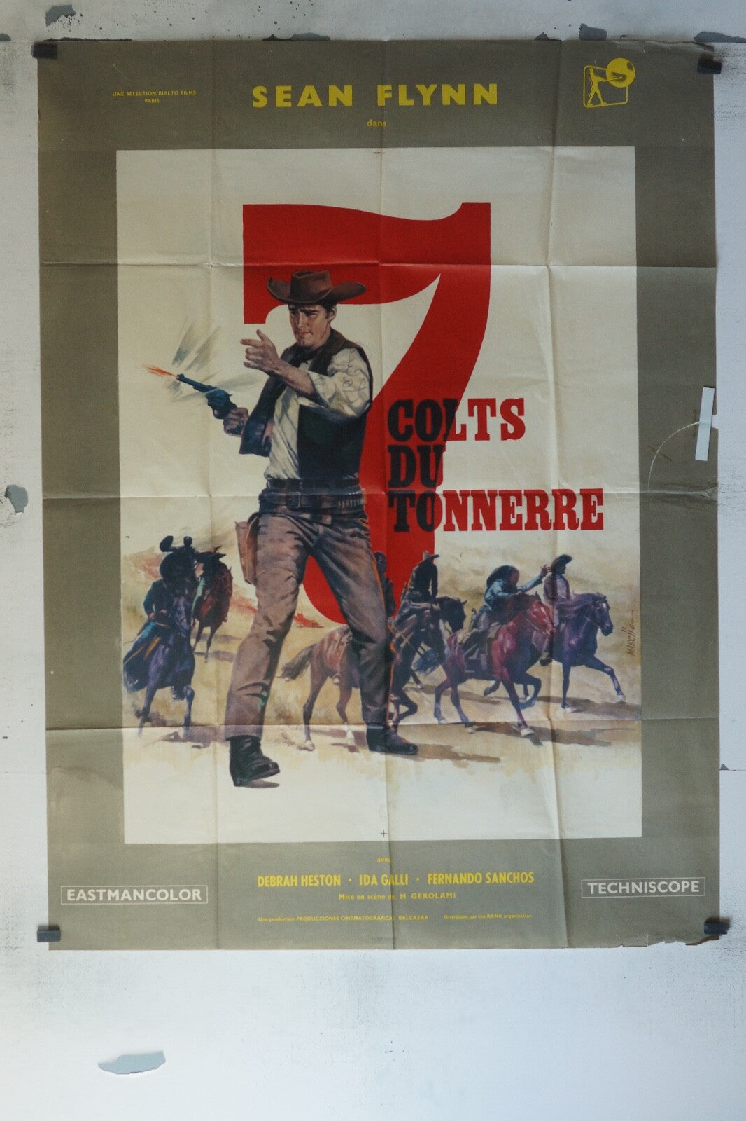 7 COLTS DU TONNERRE MOVIE POSTER ORIGINAL 120x160 SEAN FLYNN