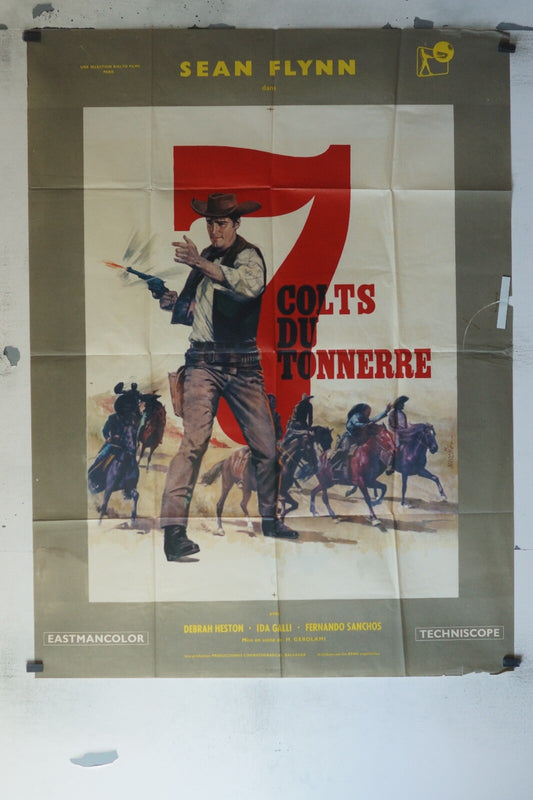 7 COLTS DU TONNERRE MOVIE POSTER ORIGINAL 120x160 SEAN FLYNN