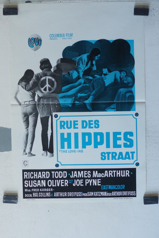 RUE DES HIPPIES ORIGINAL MOVIE POSTER 36x55 Richard Todd , James MacArthur 