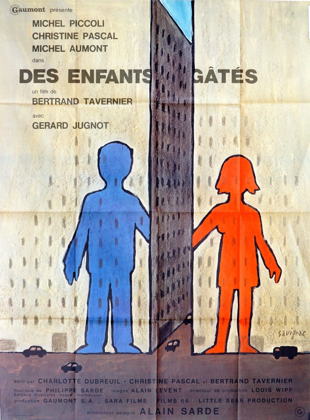 DES ENFANTS GÂTÉS, SAVIGNAC MOVIE POSTER ORIGINAL 120x160 MICHEL PICCOLI