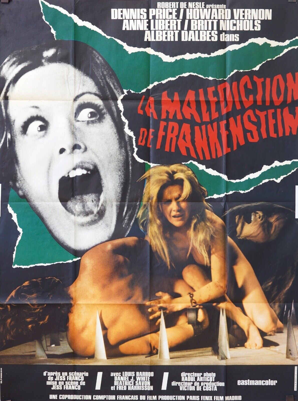 LA MALÉDICTION DE FRANKENSETEIN MOVIE POSTER ORIGINAL 120x160 DENNIS PRICE