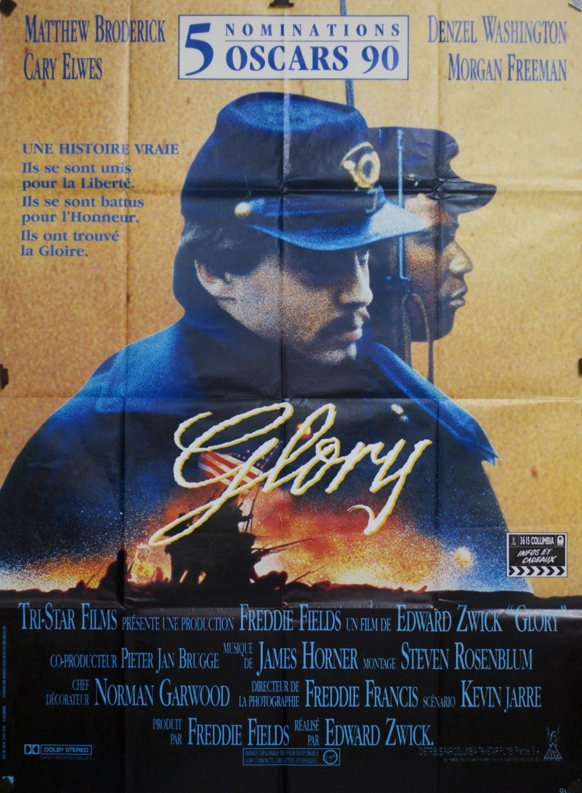 GLORY DENZEL WASHINGTON POSTER ORIGINAL120x160 Françoise Arnoul