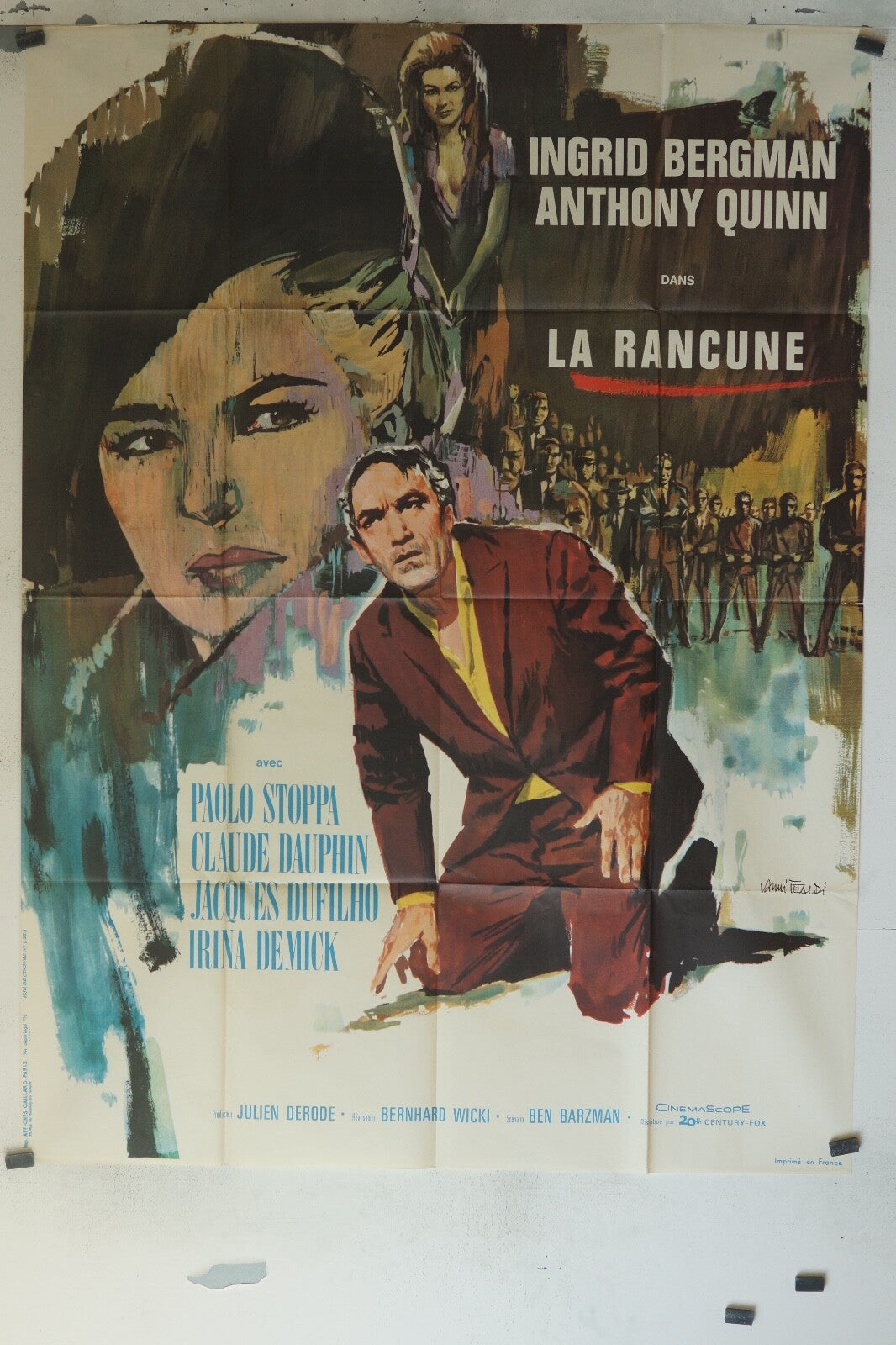 LA RANCUNE POSTER ORIGINAL 120x160 ANTHONY QUINN – INGRID BERGMAN