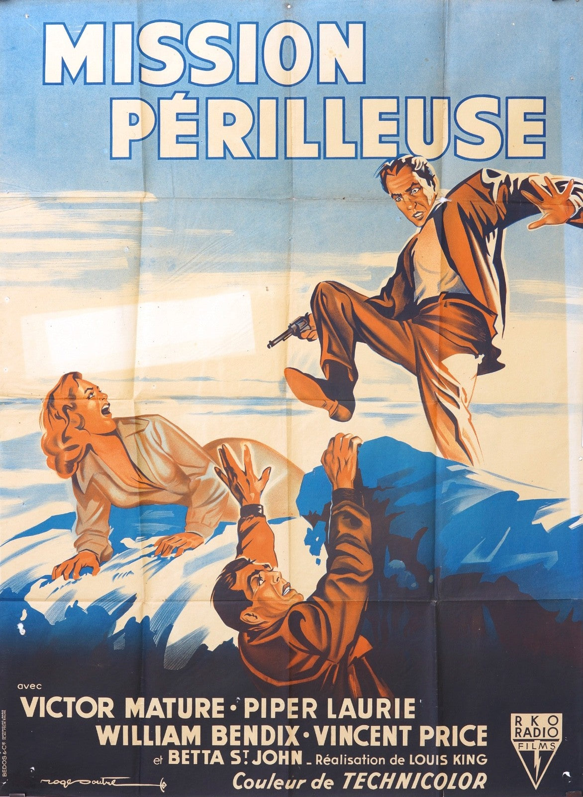 MISSION PÉRILLEUSE  VICTOR MATURE MOVIE POSTER ORIGINAL 120x160