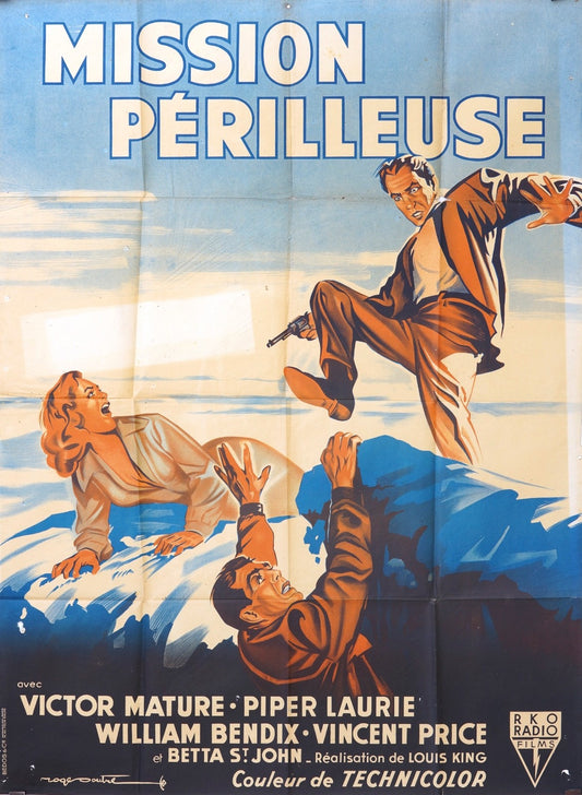 MISSION PÉRILLEUSE  VICTOR MATURE MOVIE POSTER ORIGINAL 120x160