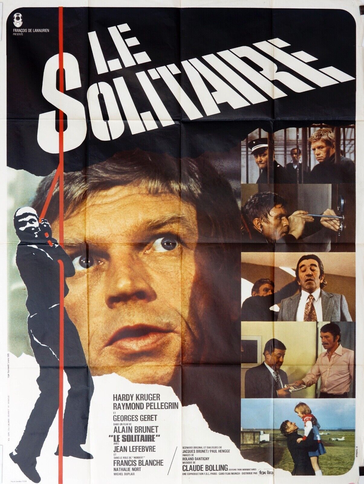 LE SOLITAIRE MOVIE POSTER ORIGINAL 120X160 HARDY KRUGER